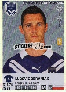 Sticker Ludovic Obraniak - FOOT 2012-2013 n. 51 - Panini