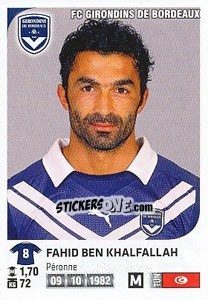 Sticker Fahid Ben Khalfallah - FOOT 2012-2013 - Panini