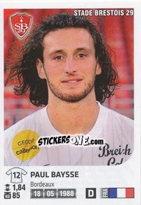 Sticker Paul Baysse - FOOT 2012-2013 - Panini