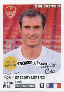 Sticker Gregory Lorenzi - FOOT 2012-2013 - Panini