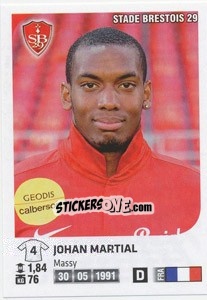Sticker Johan Martial - FOOT 2012-2013 n. 83 - Panini