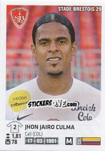 Figurina Jhon Jairo Culma - FOOT 2012-2013 - Panini