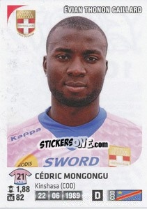 Sticker Cedric Mongongu - FOOT 2012-2013 n. 108 - Panini