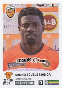 Figurina Bruno Ecuele Manga - FOOT 2012-2013 n. 153 - Panini