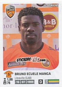 Sticker Bruno Ecuele Manga - FOOT 2012-2013 - Panini