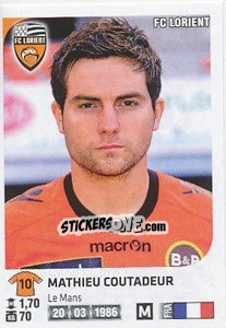 Sticker Mathieu Coutadeur - FOOT 2012-2013 n. 161 - Panini