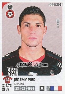 Sticker Jeremy Pied - FOOT 2012-2013 n. 287 - Panini
