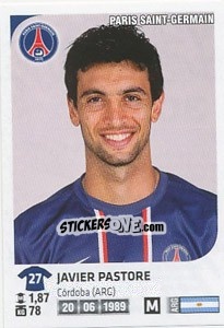 Sticker Javier Pastore - FOOT 2012-2013 n. 305 - Panini