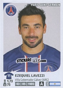 Figurina Ezequiel Lavezzi - FOOT 2012-2013 - Panini