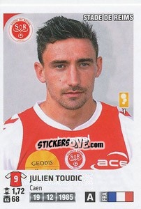 Sticker Julien Toudic - FOOT 2012-2013 n. 335 - Panini