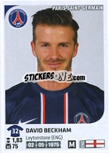 Sticker David Beckham - FOOT 2012-2013 n. M31 - Panini