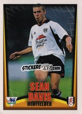 Sticker Sean Davies - Bubble Gum Premier League Mini Cards 2001-2002
 n. 9 - Topps
