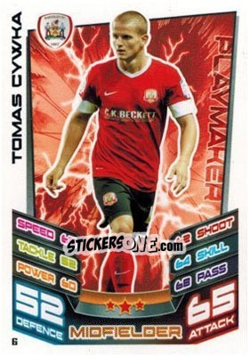 Sticker Tomas Cywka - NPower Championship 2012-2013. Match Attax n. 6 - Topps