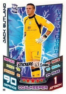 Sticker Jack Butland - NPower Championship 2012-2013. Match Attax n. 10 - Topps
