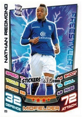 Sticker Nathan Redmond - NPower Championship 2012-2013. Match Attax n. 15 - Topps