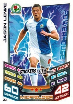 Sticker Jason Lowe - NPower Championship 2012-2013. Match Attax n. 22 - Topps