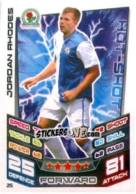 Sticker Jordan Rhodes - NPower Championship 2012-2013. Match Attax n. 25 - Topps