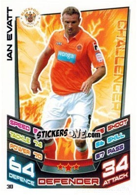 Sticker Ian Evatt - NPower Championship 2012-2013. Match Attax n. 30 - Topps