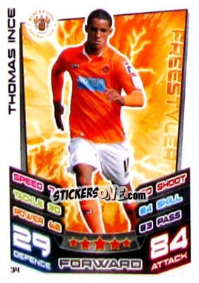 Sticker Tom Ince - NPower Championship 2012-2013. Match Attax n. 34 - Topps