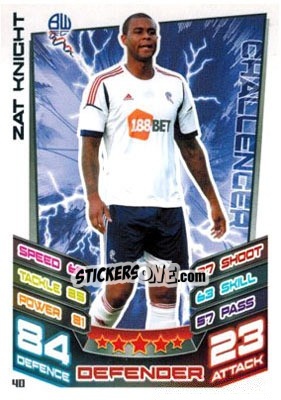 Sticker Zat Knight - NPower Championship 2012-2013. Match Attax n. 40 - Topps