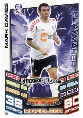 Sticker Mark Davies - NPower Championship 2012-2013. Match Attax n. 41 - Topps