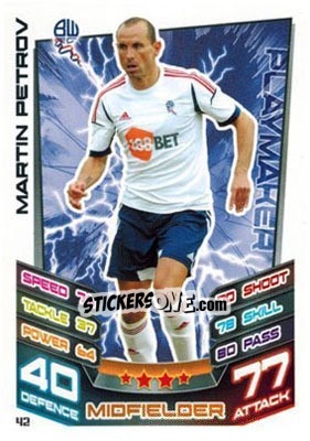 Sticker Martin Petrov - NPower Championship 2012-2013. Match Attax n. 42 - Topps