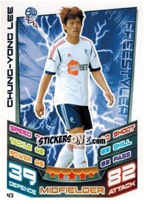 Sticker Chung-Yong Lee - NPower Championship 2012-2013. Match Attax n. 43 - Topps