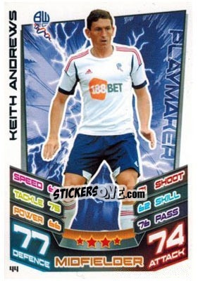 Sticker Keith Andrews - NPower Championship 2012-2013. Match Attax n. 44 - Topps