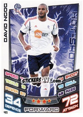 Sticker David N'Gog - NPower Championship 2012-2013. Match Attax n. 45 - Topps