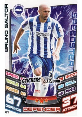 Cromo Bruno Saltor - NPower Championship 2012-2013. Match Attax n. 47 - Topps