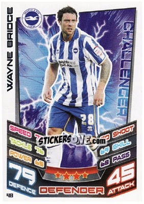 Sticker Wayne Bridge - NPower Championship 2012-2013. Match Attax n. 48 - Topps