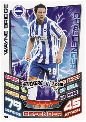 Sticker Wayne Bridge - NPower Championship 2012-2013. Match Attax - Topps