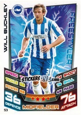 Sticker Will Buckley - NPower Championship 2012-2013. Match Attax n. 53 - Topps