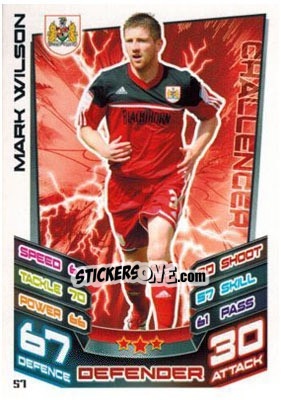 Sticker Mark Wilson - NPower Championship 2012-2013. Match Attax n. 57 - Topps