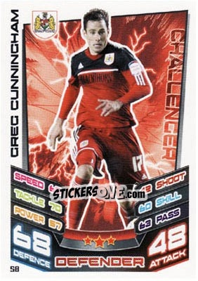 Cromo Greg Cunningham - NPower Championship 2012-2013. Match Attax n. 58 - Topps