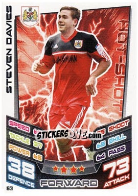 Sticker Steven Davies - NPower Championship 2012-2013. Match Attax n. 63 - Topps