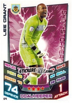 Sticker Lee Grant - NPower Championship 2012-2013. Match Attax n. 64 - Topps