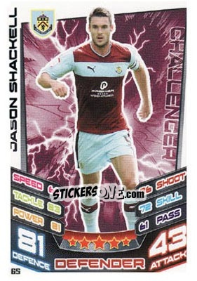 Sticker Jason Shackell - NPower Championship 2012-2013. Match Attax n. 65 - Topps
