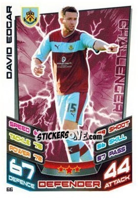 Sticker David Edgar - NPower Championship 2012-2013. Match Attax n. 66 - Topps