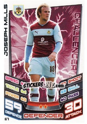 Sticker Joseph Mills - NPower Championship 2012-2013. Match Attax n. 67 - Topps