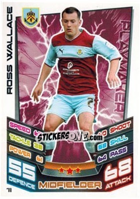 Sticker Ross Wallace - NPower Championship 2012-2013. Match Attax n. 71 - Topps
