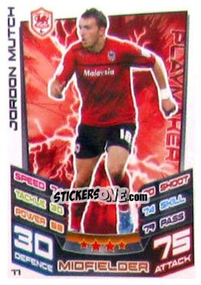 Sticker Jordon Mutch - NPower Championship 2012-2013. Match Attax n. 77 - Topps