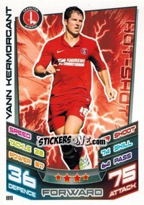 Sticker Yann Kermorgant - NPower Championship 2012-2013. Match Attax n. 89 - Topps