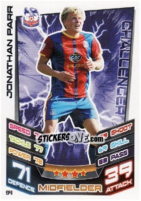 Sticker Jonathan Parr - NPower Championship 2012-2013. Match Attax n. 94 - Topps