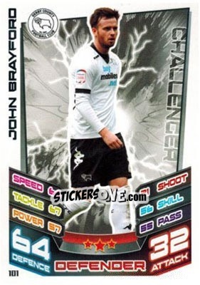Sticker John Brayford - NPower Championship 2012-2013. Match Attax n. 101 - Topps