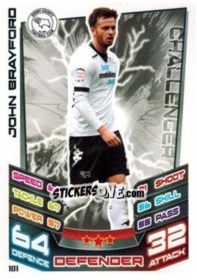 Sticker John Brayford - NPower Championship 2012-2013. Match Attax - Topps