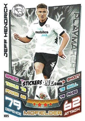 Figurina Jeff Hendrick - NPower Championship 2012-2013. Match Attax - Topps