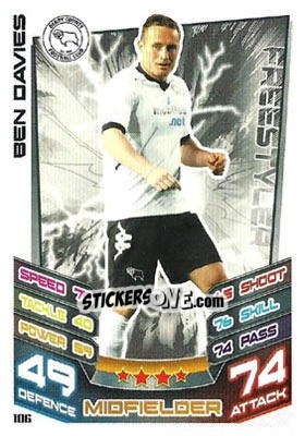 Sticker Ben Davies - NPower Championship 2012-2013. Match Attax n. 106 - Topps