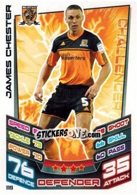 Sticker James Chester - NPower Championship 2012-2013. Match Attax n. 119 - Topps