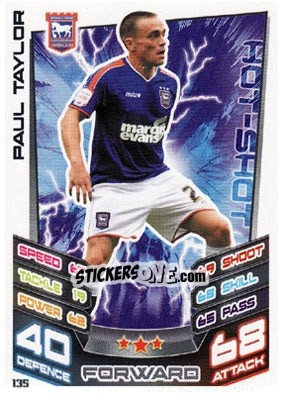 Sticker Paul Taylor - NPower Championship 2012-2013. Match Attax n. 135 - Topps
